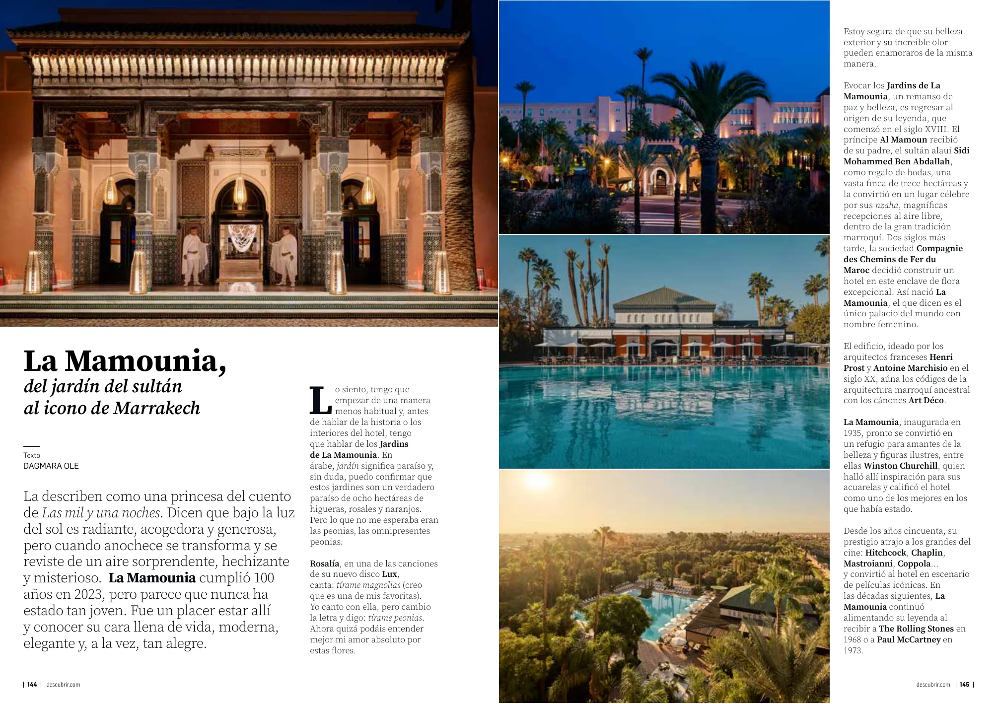 Otwarcie reportażu o hotelu La Mamounia w Marrakeszu
